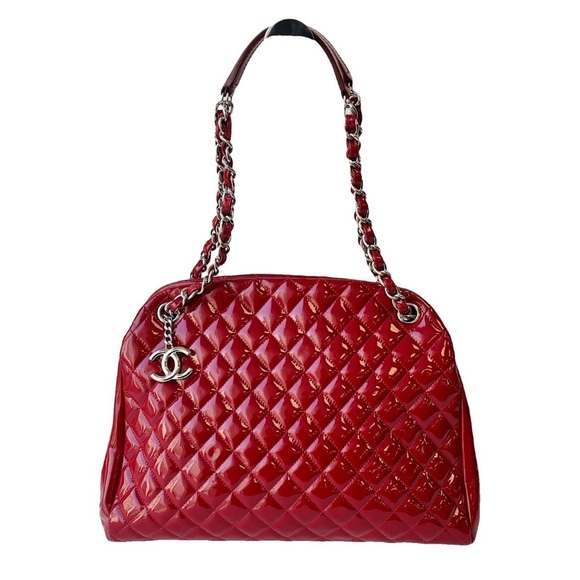 CHANEL Handbags - Chanel Mademoiselle Red Patent Leather Shoulder Bag - Vintage and EUC!